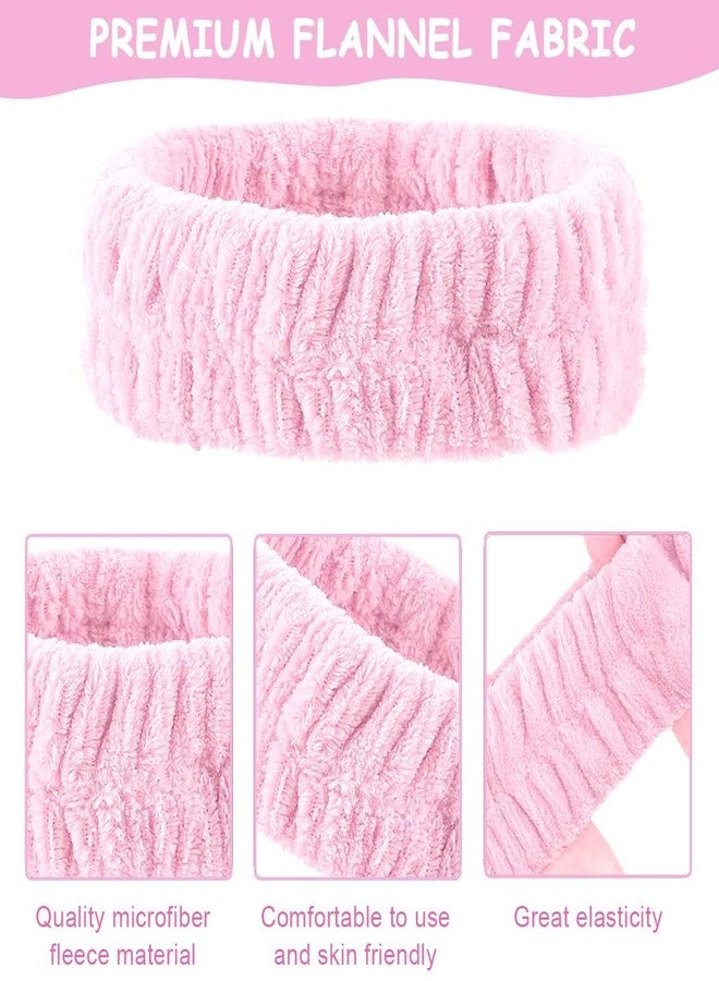 Dwariyan 3Pcs Face Washing Headband Wristband Combo Kit, Microfiber Absorbent Hairband Wrist Wash Band Towel for Women Girls for Skincare Makeup Yoga Sport (Pink) - Image 3