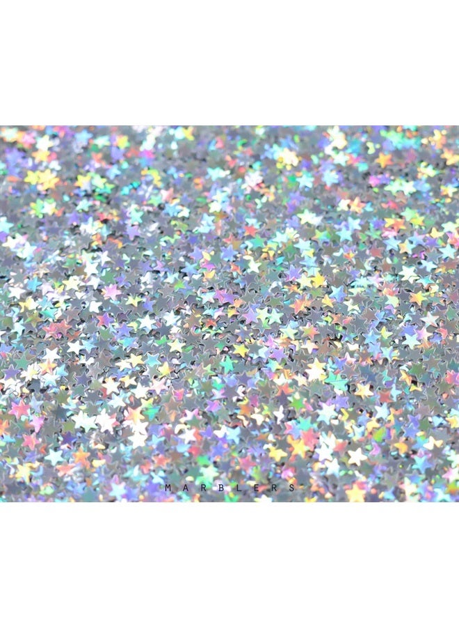 MARBLERS Cosmetic Grade Chunky Shape Glitter [Star] 0.11oz (3g) | Flake | Non-Toxic | Vegan | Cruelty-Free | Eyeshadow, Nail Polish, Nail Art | Festival, Rave & Party Makeup | Body & Face - Image 3