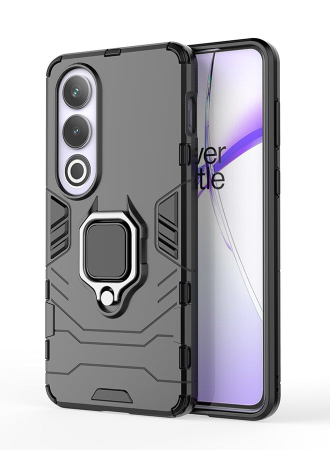 Case for OnePlus Nord CE4 5G with Kickstand, PC+TPU Dual-Layer,Black - Image 1