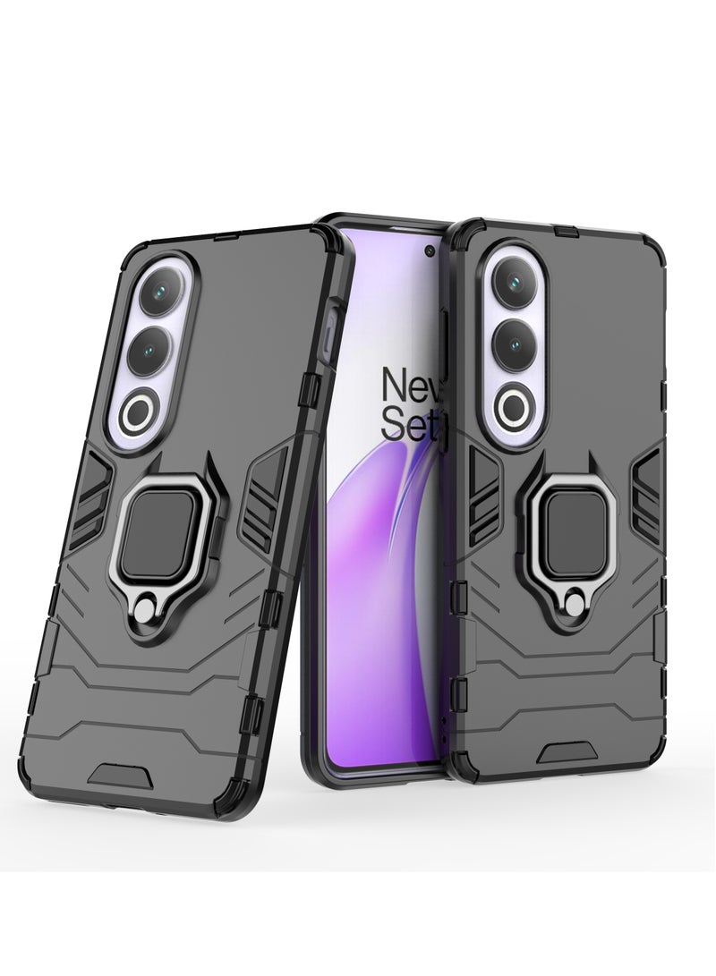 Case for OnePlus Nord CE4 5G with Kickstand, PC+TPU Dual-Layer,Black - Image 3