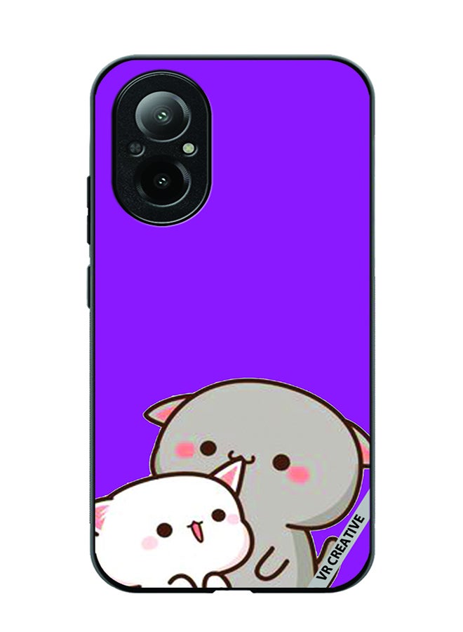 VR CREATIVE Protective Case Cover For Realme C67 4G Two Cute Cats Design Multicolour - Image 1