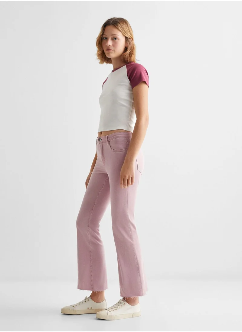 مانجو Youth Color Block Crop T-Shirt