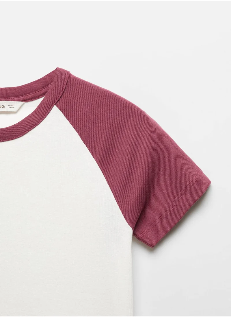 مانجو Youth Color Block Crop T-Shirt