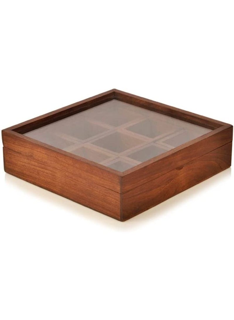 كويزيرا سطح طاولة خشبي ماسالا دابا حاويات برطمانات صندوق توابل مطبخ مع ملعقة - Image 1