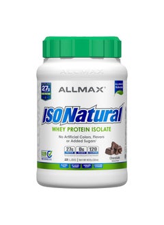 AllMax Nutrition ALLMAX ISONATURAL Whey Protein Isolate, Chocolate - 2 lb - 27 Grams of Protein Per Scoop - Zero Fat & Sugar - 99% Lactose Free - with Prebiotics - No Artificial Flavors - Approx. 29 Servings 