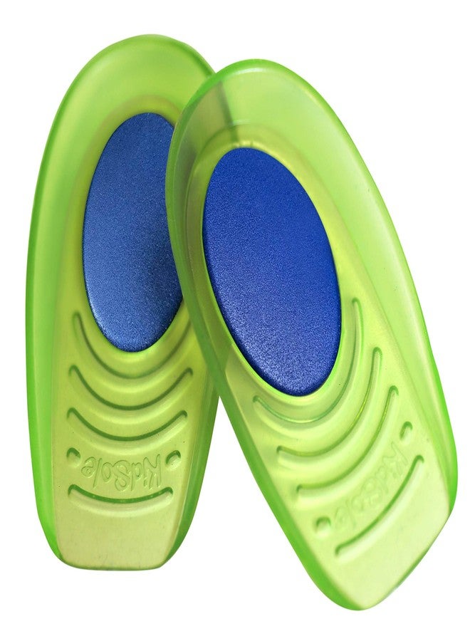KidSole Gel + Memory Foam Shock Absorbing Heel Cups For Kid's With Sensitive Heels,Heel Spurs,Plantar Fasciitis,Or Ankle Pain(Kid's Size 3-7)2 Pairs,4 Single Heelcups,Green,Kids Size 3-7 - Image 3