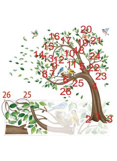 decalmile decalmile Large Green Tree Wall Stickers Flying Leaves Birds Wall Decals Bedroom Living Room Sofa TV Background Wall Decor (H:160CM)  - Image 5