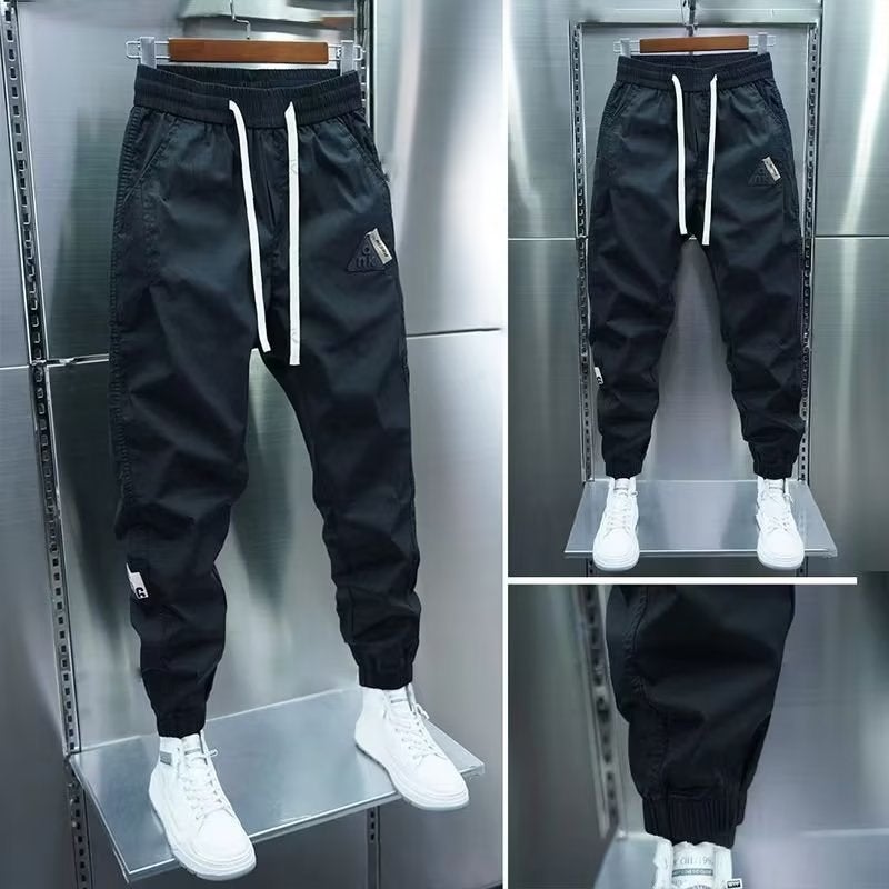 Mens New Casual Cargo Joggers 2023 Black  - Image 3