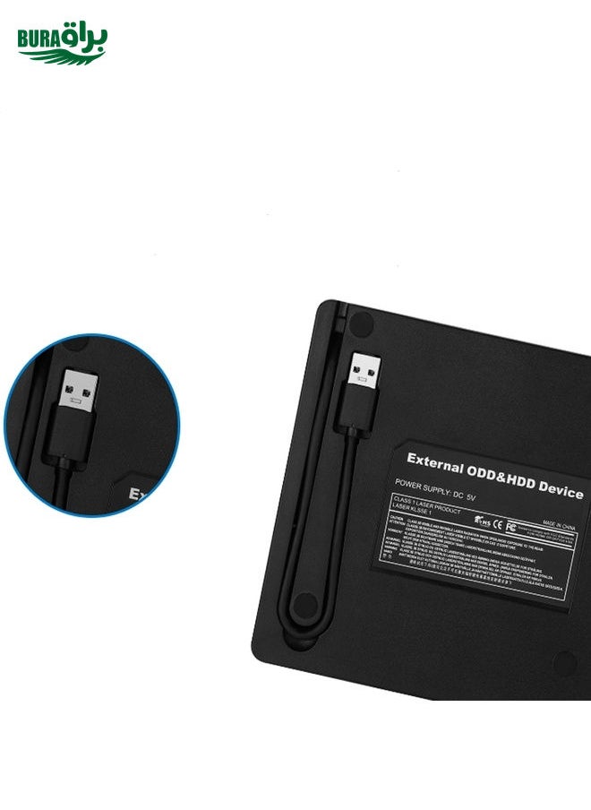 BURAQ External DVD Drive USB 3.0 CD/DVD+/-RW Drive/DVD Player CD ROM Burner  - Image 4