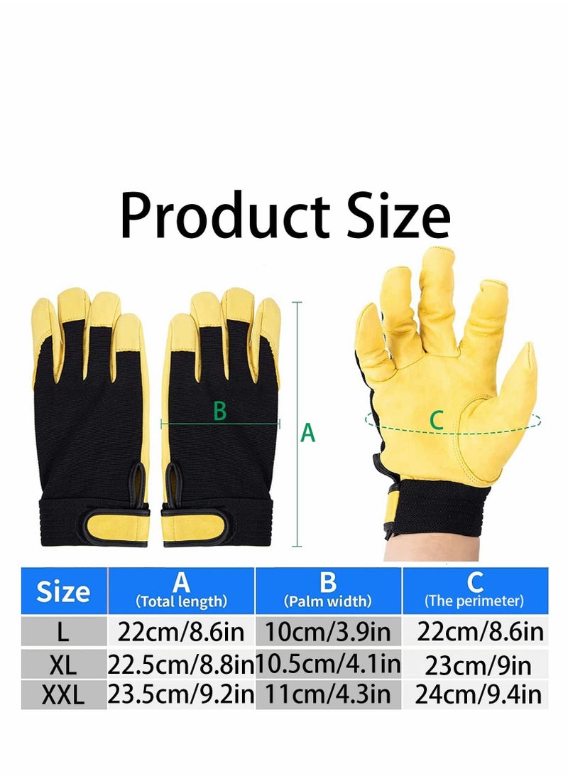Excefore Work Gloves Men Women, Utility Light Duty for Gardening Warehouse Job Home Improvement Car Repair, Yellow  - Image 4
