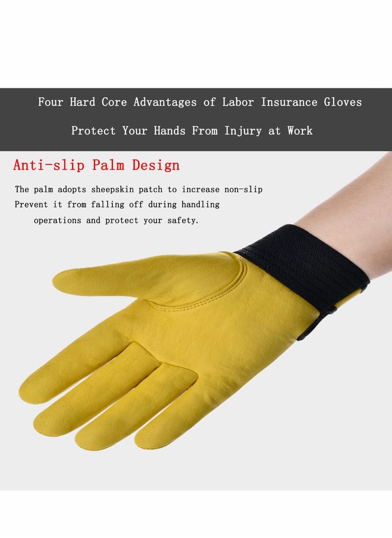 Excefore Work Gloves Men Women, Utility Light Duty for Gardening Warehouse Job Home Improvement Car Repair, Yellow  - Image 5