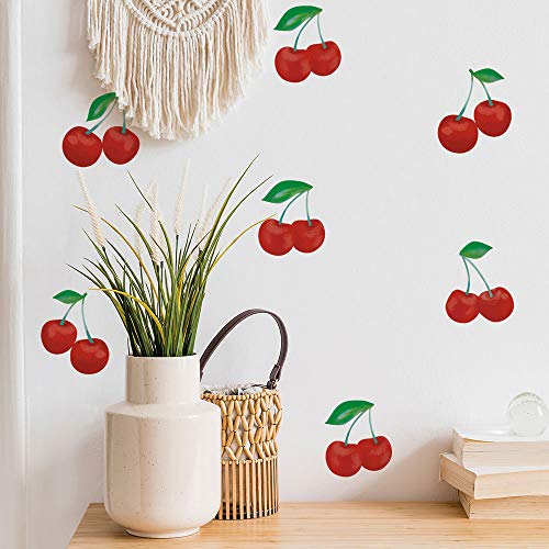 Tempaper Cherry Peel and Stick Wall Decals, red - Image 1