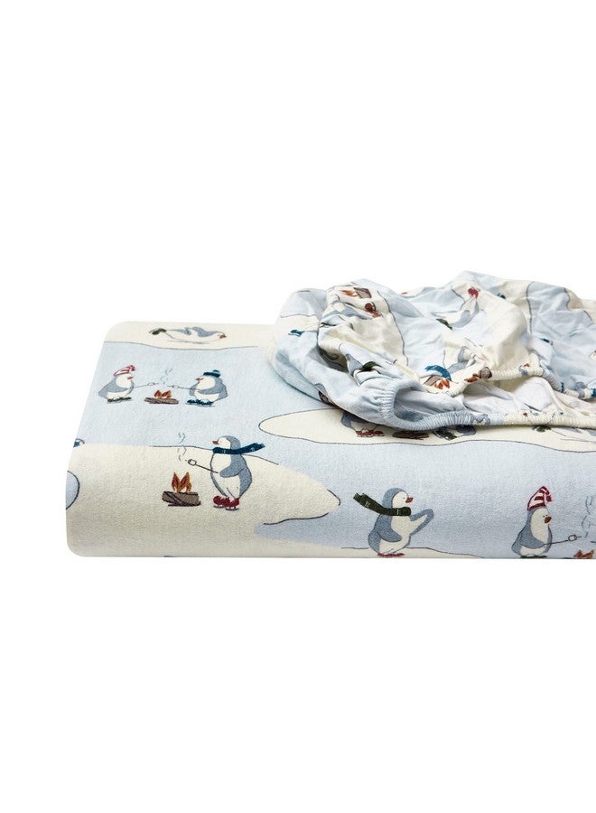 Eddie Bauer Eddie Bauer 196484 Skating Penguins Sheet Set, Blue Sky, Queen - Image 5