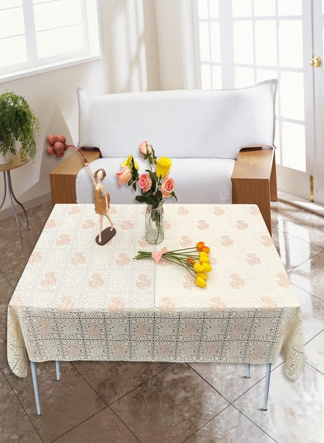 iSamzan Waterproof OilProof Vinyl Table Cover, Plastic Lace Tablecloth for Rectangle Table, Textured Home Decor for Parties, Dining, Kitchen, Outdoor Table - Image 5