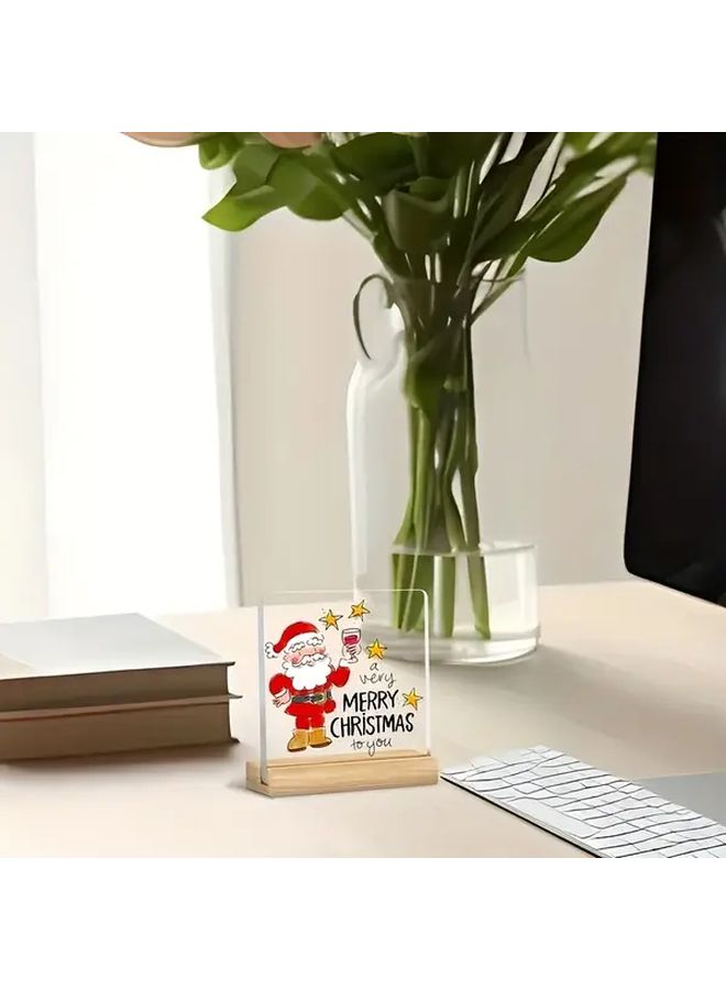 Santa Claus Acrylic Christmas Tabletop Decoration Base With Ornaments - Image 5