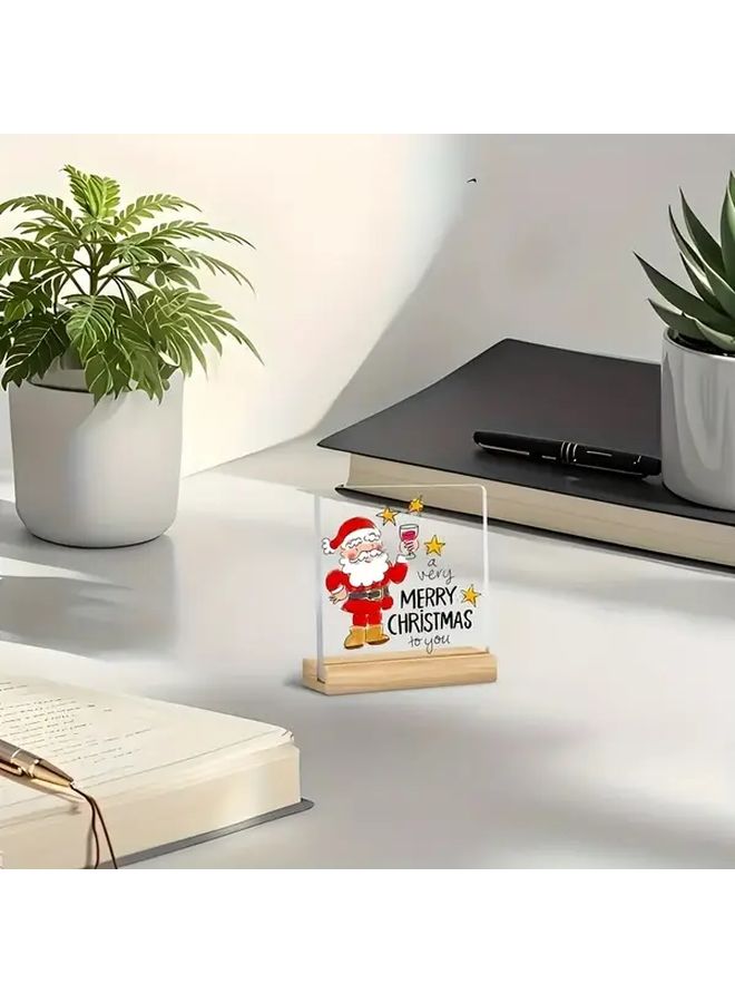 Santa Claus Acrylic Christmas Tabletop Decoration Base With Ornaments - Image 4