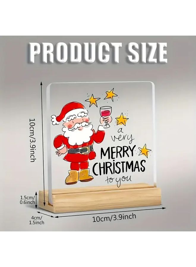 Santa Claus Acrylic Christmas Tabletop Decoration Base With Ornaments - Image 2