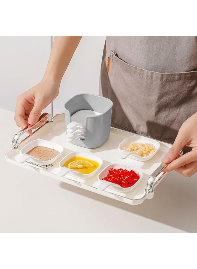 6 Pack Soy Sauce Dishes And Holder, Dipping Sauce Tray, Pinch Bowls, Small Dip Bowls Set, Sauce Dish Bowls, Mini Bowl For Side Dish, Ketchup, Soy, BBQ, Sushi, Party, Condiments Serving Bowl Set - Image 4