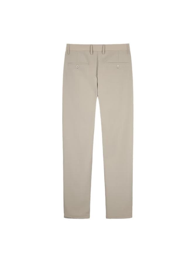 Tries Men's Casual Fleece-lined Thick Warm Solid Color Business Versatile Heavyweight Autumn Winter Stretch Pants