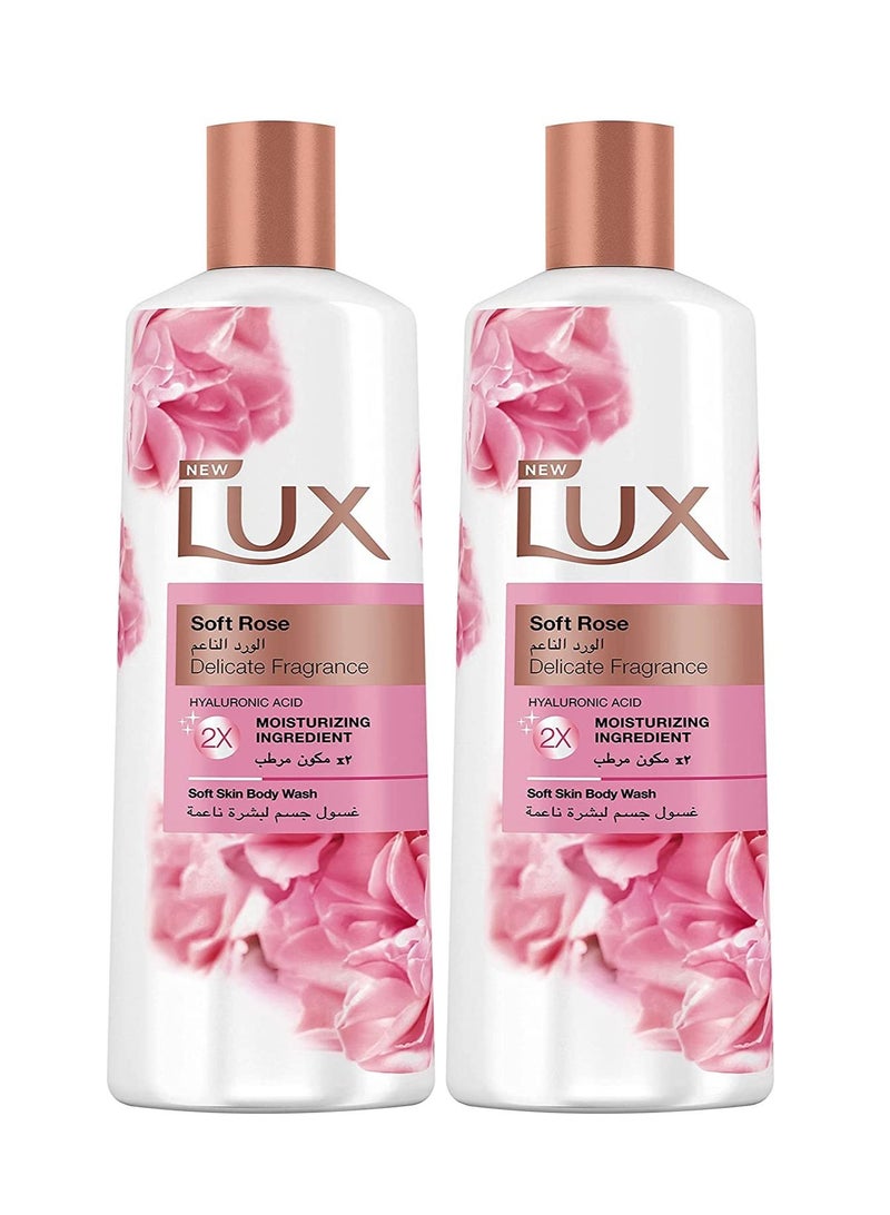 Lux Perfumed Moisturising Body Wash Soft Rose 500ml pack of 2 - Image 1