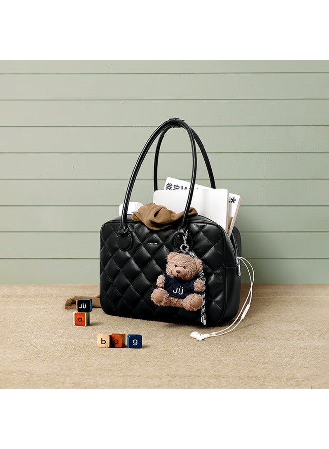 Just Star Xu Lu Style Toast Bag Luxury New Boston Women's Large Capacity Shoulder School Commuter Tote Bag Gift - Image 2