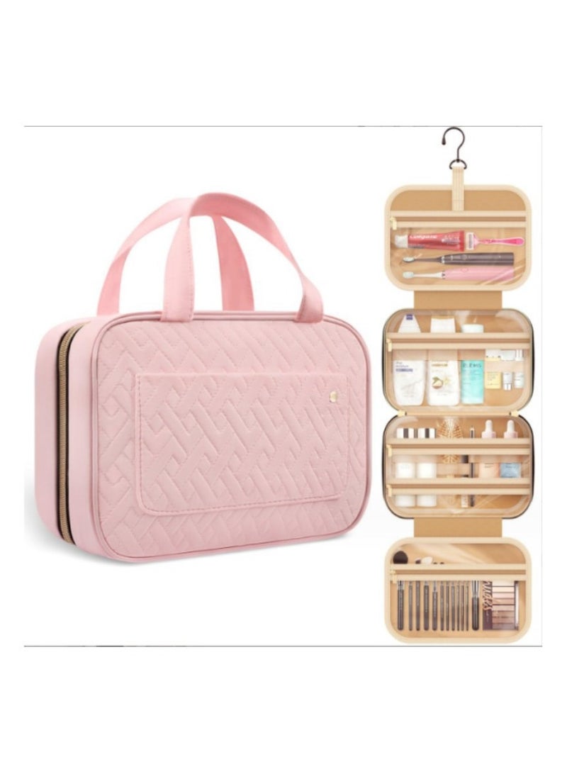 عام جديد السفر حقيبة المرحاض مع هوك المحمولة حقيبة مستحضرات التجميل السفر المرأة حقيبة المرحاض المحمولة حقيبة (27 * 20 * 6 سم) - Image 1