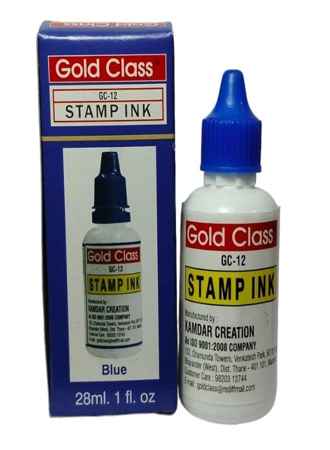 Gold Class Stamp Ink for Self Ink and Reinking for All Stampads(28ml) (Blue, Pack of 2) - Image 2