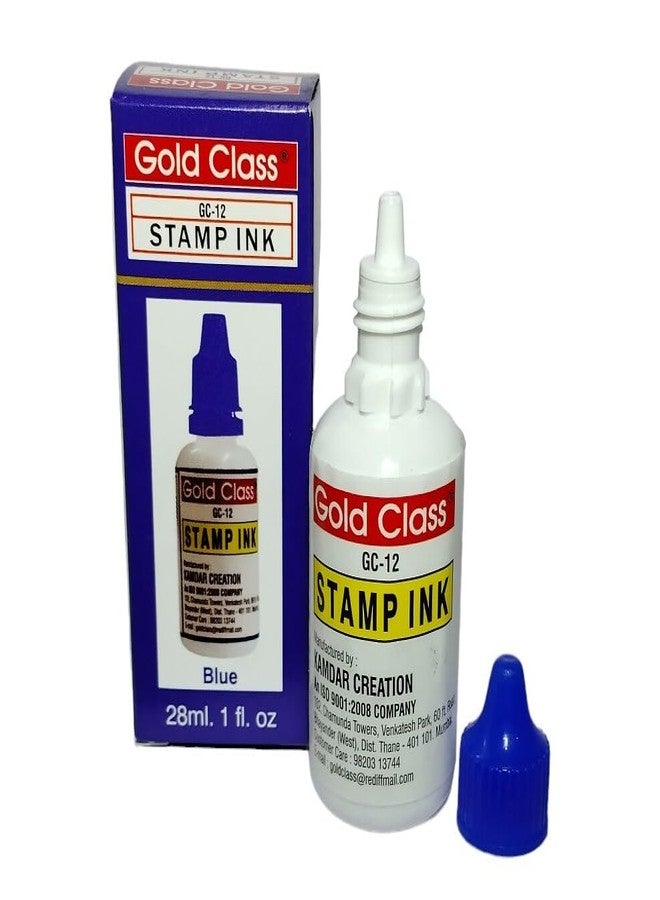 Gold Class Stamp Ink for Self Ink and Reinking for All Stampads(28ml) (Blue, Pack of 2) - Image 3
