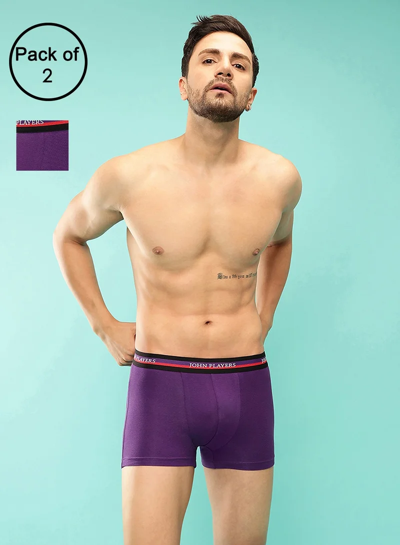 جون بلاير John Players Pack of 2 Classic Cotton Trunk in Purple