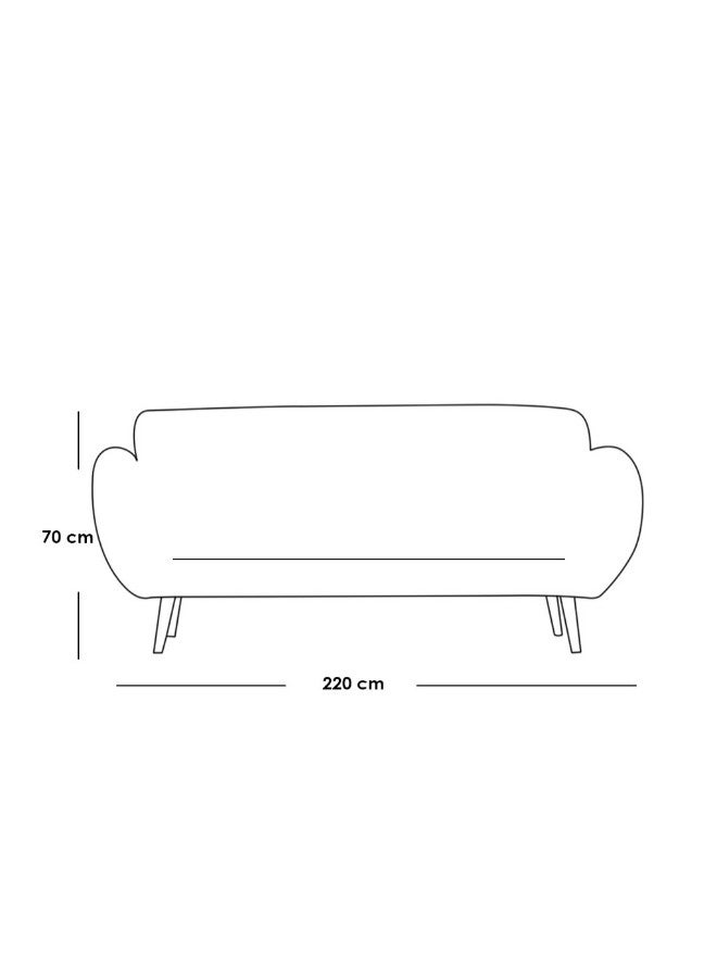 الهوم كنبة 3 مقاعد من الفيلفت -220x75x70 سم  أزرق - Image 2