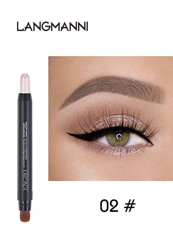 LANGMANNI - Cream Eyeshadow Stick, Eyeshadow Stick for Eyes Makeup, Long Lasting and Waterproof Eye Shadow Pencil, Brighter Eye Shadow Pencil Crayon, Smooth Shimmer Eyeshadow Stick with Soft Brush - Image 1