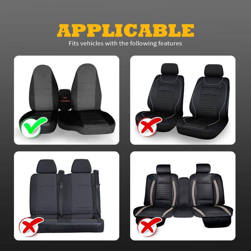 Jecoupoon Front Driver Passenger Side Seat Covers for 60/40 Seats Compatible with Ranger 1998 1999 2000 2001 2002 2003 Cotton blk-Charcoal Seat Cover - Image 2