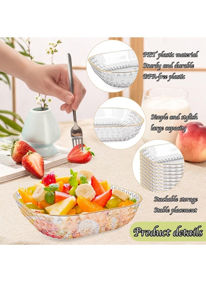 روبرنتي طقم أطباق عشاء، أوعية بلاستيكية شفافة، 8 أوعية تقديم، أطباق قابلة لإعادة الاستخدام، أطباق صغيرة للمقبلات والسلطات والوجبات الخفيفة والسندويشات,صحون تمر صغيره - Image 3