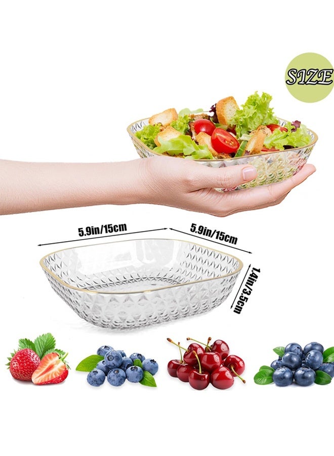 روبرنتي طقم أطباق عشاء، أوعية بلاستيكية شفافة، 8 أوعية تقديم، أطباق قابلة لإعادة الاستخدام، أطباق صغيرة للمقبلات والسلطات والوجبات الخفيفة والسندويشات,صحون تمر صغيره - Image 2