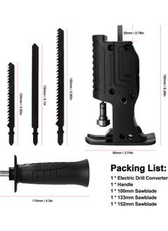 NIBEMINENT Portable Electric Drill Modified Reciprocating Saw Black 0.441kg  - Image 5