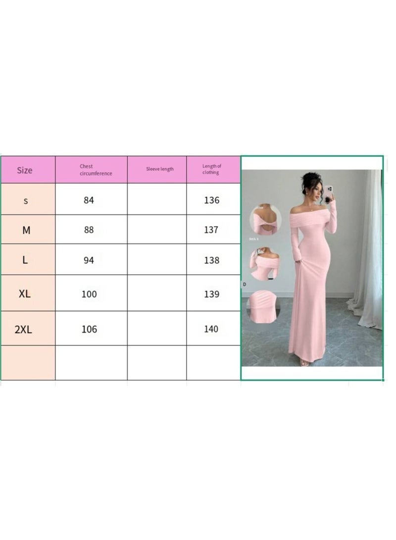 general فستان سهرة طويل ضيق بأكتاف مكشوفة ومجعد - Image 2