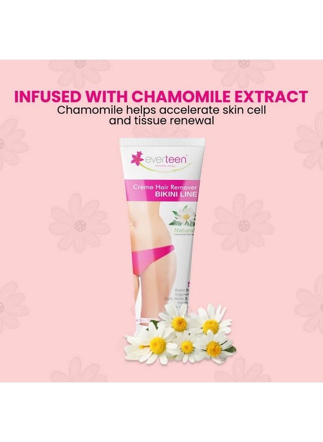 everteen Natural Hair Removal Cream With Chamomile For Bikini Line & Underarms In Women And Girls ; No Harsh Smell No Skin Darkening No Rashes ; 1 Pack 50 G With Spatula And Coin Tissues  - Image 5