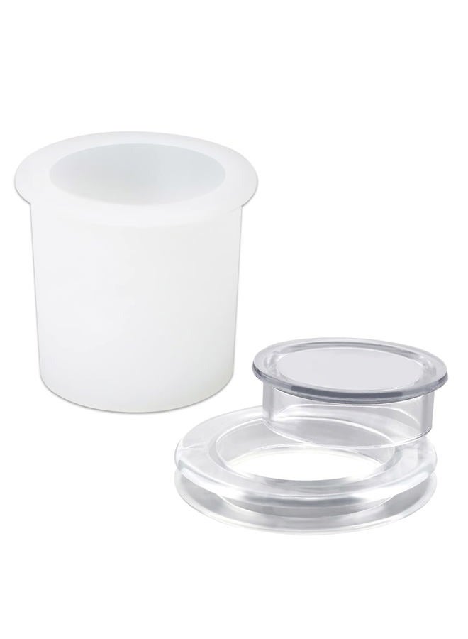 SAVITA 2pcs Patio Table Umbrella Hole Ring and Cap Set, Translucent Plug Silicone for 2'' to 2.5'' Holes 1.65'' or Smaller Poles (B16185)  - Image 1