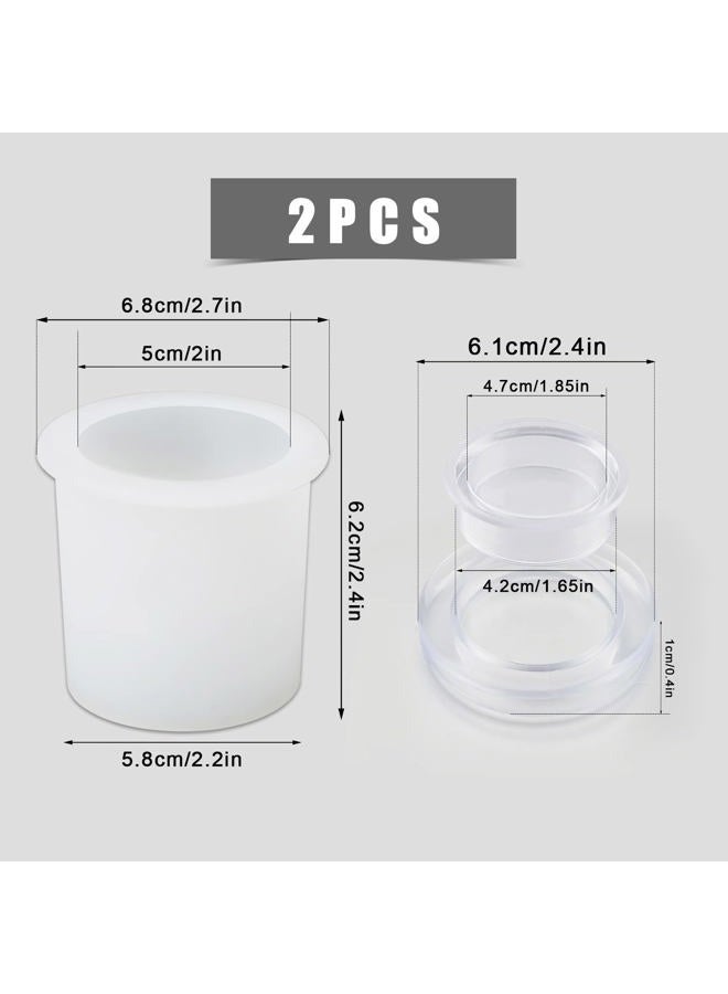 SAVITA 2pcs Patio Table Umbrella Hole Ring and Cap Set, Translucent Plug Silicone for 2'' to 2.5'' Holes 1.65'' or Smaller Poles (B16185)  - Image 2