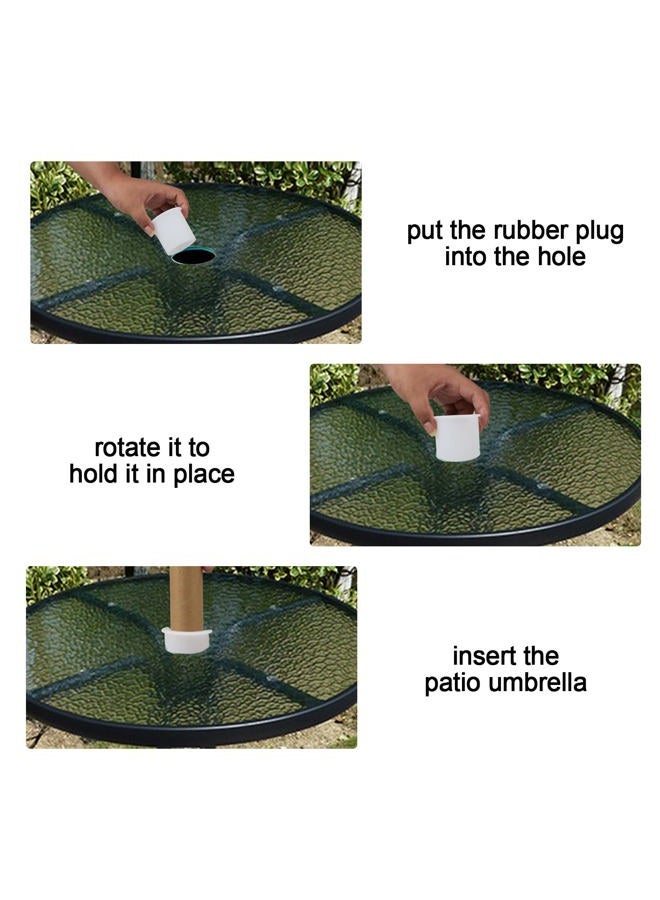 SAVITA 2pcs Patio Table Umbrella Hole Ring and Cap Set, Translucent Plug Silicone for 2'' to 2.5'' Holes 1.65'' or Smaller Poles (B16185)  - Image 5