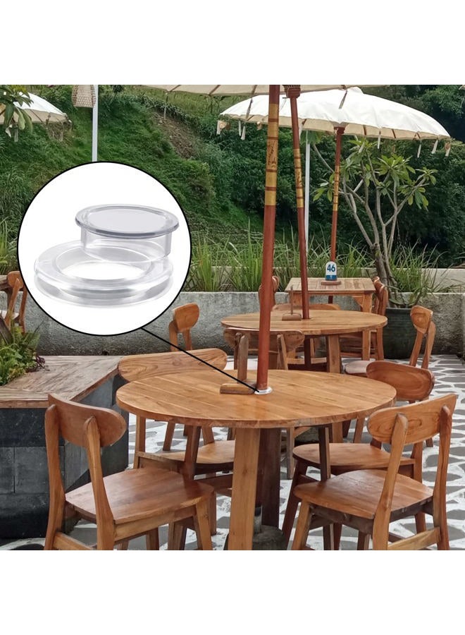 SAVITA 2pcs Patio Table Umbrella Hole Ring and Cap Set, Translucent Plug Silicone for 2'' to 2.5'' Holes 1.65'' or Smaller Poles (B16185)  - Image 4