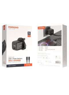 porodo PD 20W UK Fast  Wall Charger USB-C to Lightning/ Power Output 20W/ Over-Heat Protection/ Universal Compatibility - Black  - Image 5