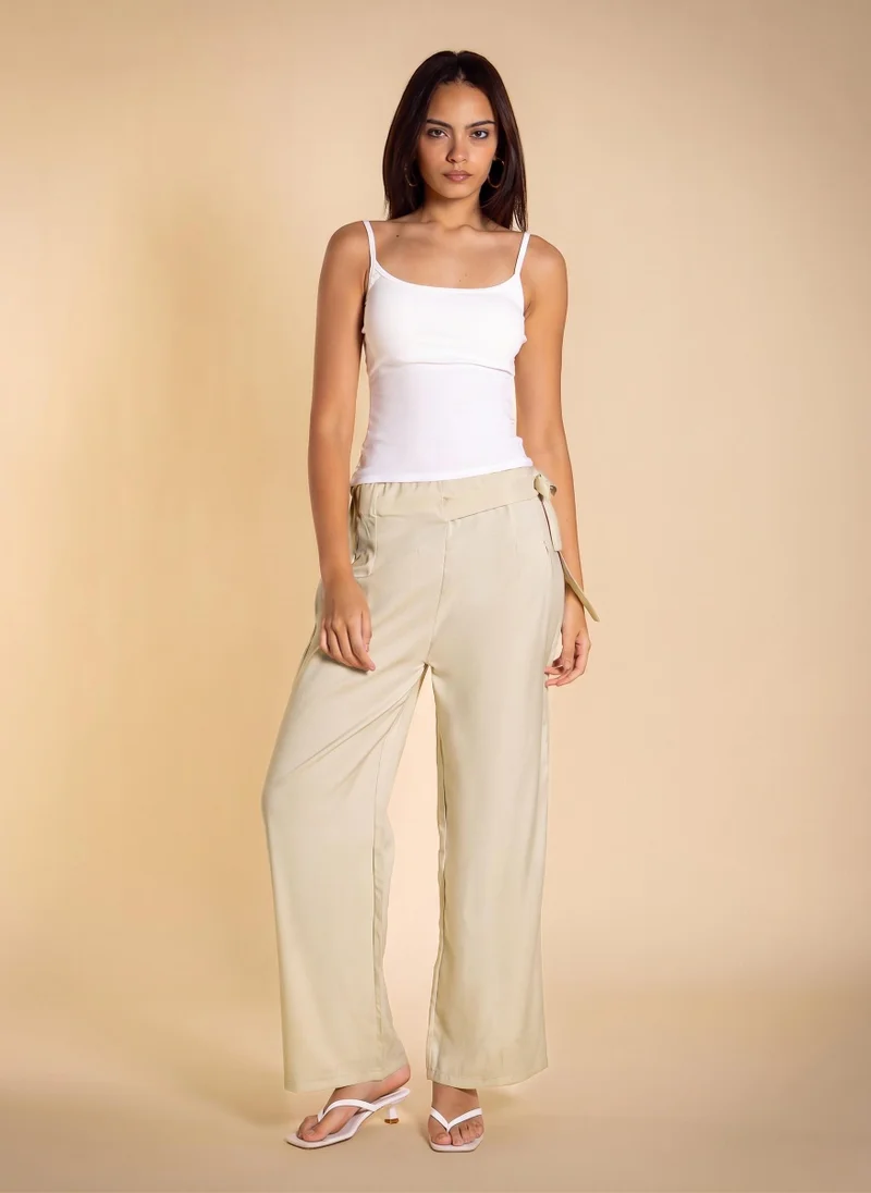 شايبس LIGHTWEIGHT TAILORED TROUSERS WITH BELT