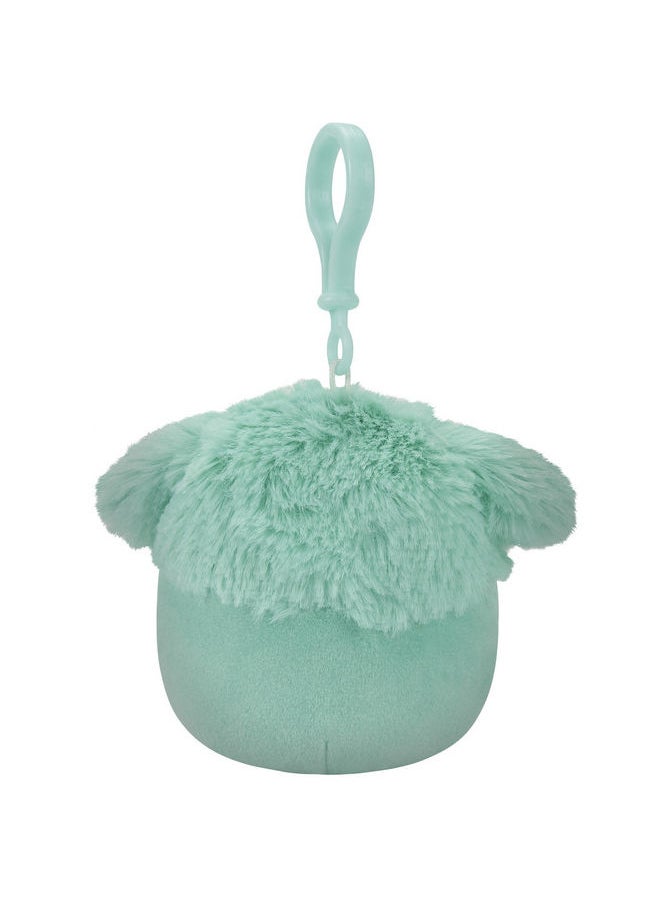 Squishmallows Joelle The Teal Bigfoot With Flower Pin Clip On Plush - 3.5"  - Image 3
