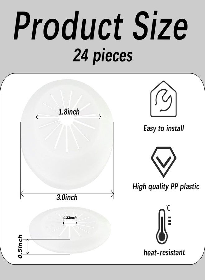 Esamploe 24Pcs Flange Pipe Cover Decoration,Wall Hole Cover for Water Pipe Decoration,Snap-on Wall Hole Cover,Under Sink Pipe White Ornamental Escutcheon for Radiators,Water Pipes,Angle Valves - Image 2