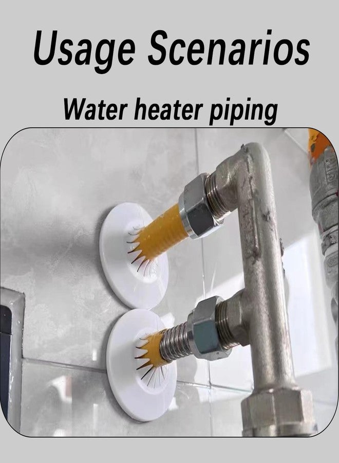 Esamploe 24Pcs Flange Pipe Cover Decoration,Wall Hole Cover for Water Pipe Decoration,Snap-on Wall Hole Cover,Under Sink Pipe White Ornamental Escutcheon for Radiators,Water Pipes,Angle Valves - Image 4