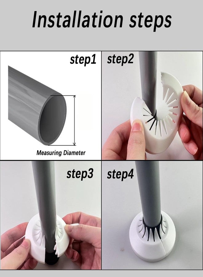 Esamploe 24Pcs Flange Pipe Cover Decoration,Wall Hole Cover for Water Pipe Decoration,Snap-on Wall Hole Cover,Under Sink Pipe White Ornamental Escutcheon for Radiators,Water Pipes,Angle Valves - Image 5