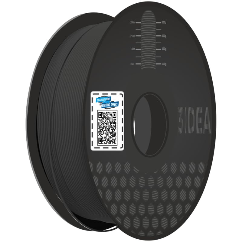 3Idea Premium PLA+ Black 3D Printer Filament 1.75mm Dimensional Accuracy +/- 0.03mm Net Weight -750 Grams - Image 1