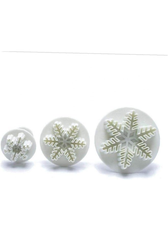 silvercnc Snowflake Cookies Biscuit Mold Fondant Sugarcraft Plunger Cookie Cutters Xams Snow Cupcake Cake Decorating Tool  - Image 1