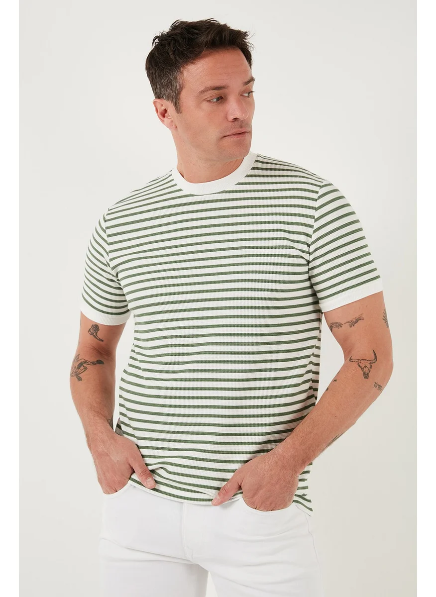 بوراتي Cotton Striped Regular Fit Crew Neck T Shirt Men's T Shirt 5903005